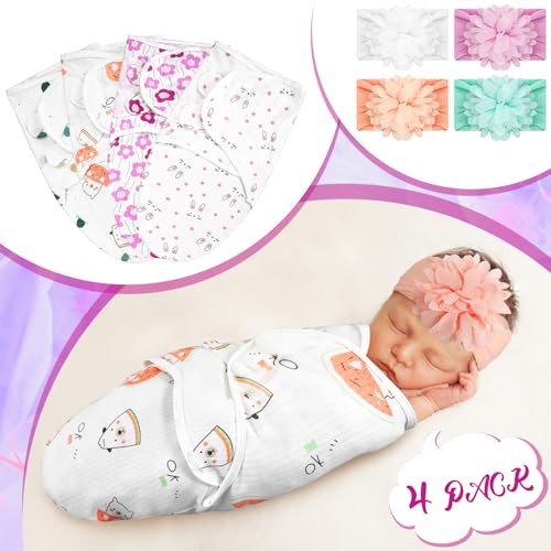 Image of 4 Pack Preemie Newborn Swaddle Set, Fun Style, Preemie