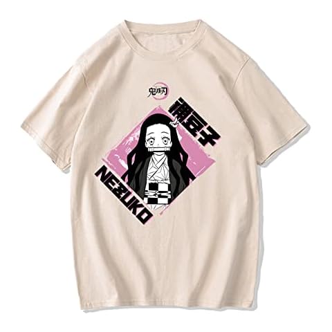 OUHZNUX Demon Slayer Ladies Tshirt Nezuko Kamado Printed Short Sleeve Kids Casual Tops Unisex Anime Cosplay Street Cute Black Tees XXS-3XL Cover