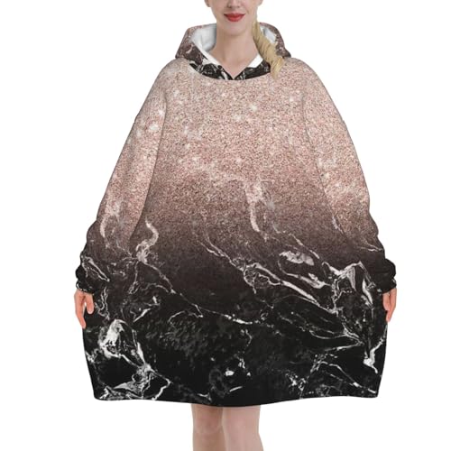 Couverture à capuche style moderne rose doré flanelle haut de gamme
