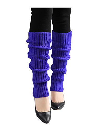 Image of uxcell Women's Knitted Design Solid Warm Thick Knee High Length Ribbed Leg Warmers