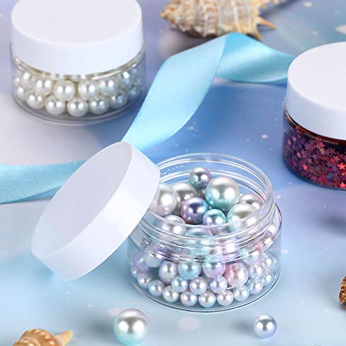 image for Patelai 4 Pieces Round Wide-mouth Leak Proof Plastic Container Jars wi