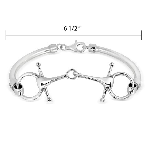 WithLoveSilver 925 Sterling Silver Double Horse bit Equestrian Link Bracelet2