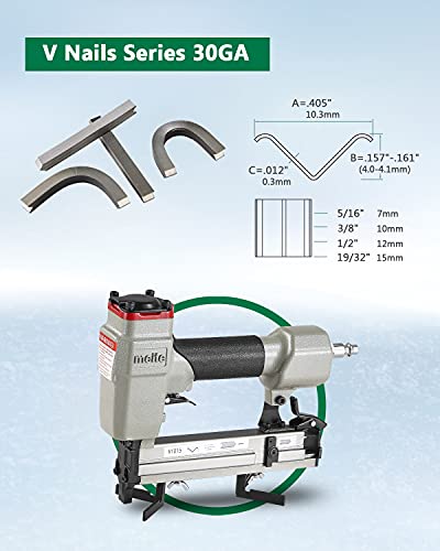 meite V1015B Air V Nailer for Picture Frame Pneumatic Frame Joiner for Picture Framing Uses 7mm-15 mm Length V Nails - Image 3