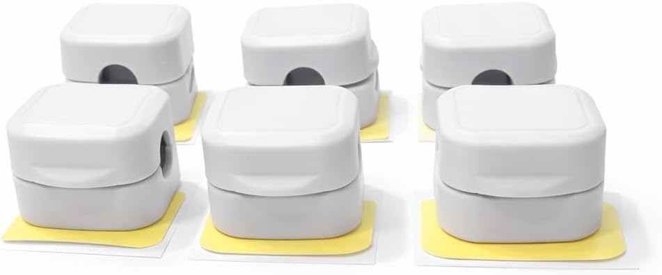 Cable Organizer Clips, Self Adhesive Cord Holder for Desk, Cable Management Clips for Office, Home, Desk Organization (6, Blanco)