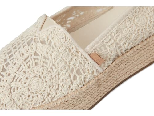 Image of TOMS Women's Valencia Platform Espadrille, Textile Upper, Ortholite Insole, Natural Crochet Lace, 7.5