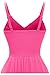 Ellames Women's 2025 Summer Dress Spaghetti Strap Cocktail Swing Beach Dresses V Neck Sundress Fuchsia Small
