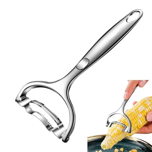 Honseadek Effizientes Edelstahl-Mais-Rasierwerkzeug – mehrreihiger Maiskernentferner für schnelle Vorbereitung, langlebiger, leicht zu reinigender Schäler für Küchen, Restaurants