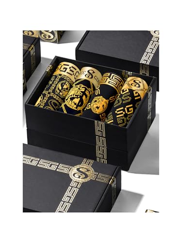 GDECC Geschenkbox Boxershorts Herren Eisseide Unterwäsche Unterhosen Männer Men Underwear Retroshorts Boxer Luxus Schwarzgold (DE/NL/SE/PL, Alphanumerisch, M, Regular, Regular, Schwarzes Gold)