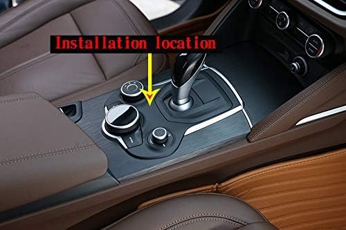 Miniatura 2 de YIWANG Fibra de carbono ABS interior coche consola central cambio panel cubierta 2 unids para Alfa Romeo Stelvio 2017 2018 2019 Auto Accesorios