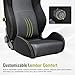 FREEMOTOR802 Reclining Sim Racing Seat with Dual Lock Slide Rail, Universal Fit Ergonomic Performance Car Sport Seat, Adjustable Lumbar Support, Black Suede + Gray Mesh Fabric, 1PC