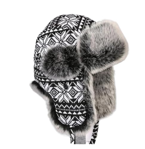 Casquette de pilote en tricot épais avec cache-oreilles pour une isolation thermique maximale