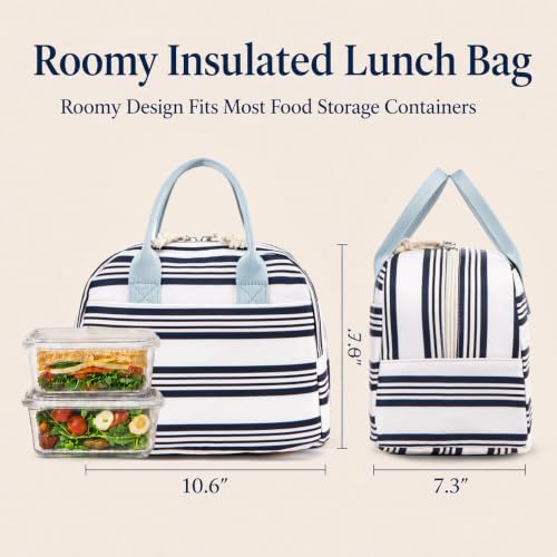 Image of LOVELYWIND Lunch Box for Women Cute Lunch Bags for Women Lunch Tote Bags Reusable Insulated Lunch Box Large Capacity Reusable Insulated Cooler for Work or Travel Gifts or Beach