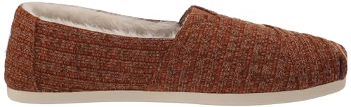 Image of TOMS Women's Alpargata CloudBound Espadrille Loafer Flat, Burnt Orange Rib Knit and Faux Fur, 5.5
