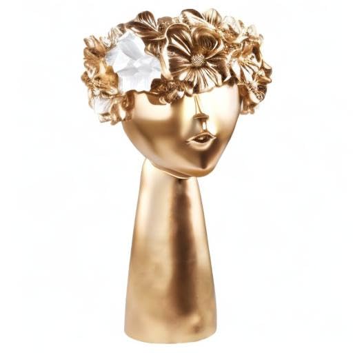 Image of THE WHITE INK DECOR Premium Flower Pot vase Statue Poly-Resin showpiece Idol for Gifting, Home Decoration and Living Room Decor, Decorative Item Items Showpiece Idol Figurine (10.5inches)