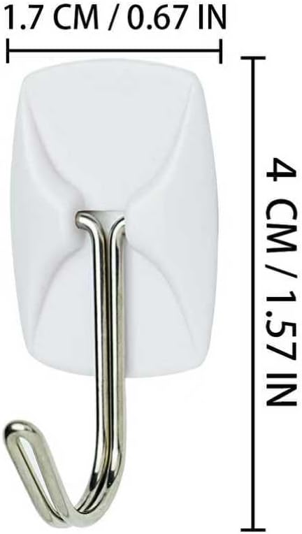 NewTalent 24 White Small Wall Hooks+36 Removable Strips, White Wire Hanger Hooks, Damage-Free Utility Hooks, Heavy Duty with Adhesive Strips, No Tools Wall Hook for Hanging, Value Pack