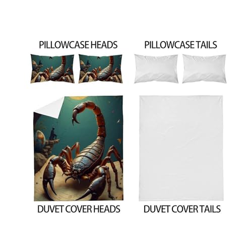 Housse de couette scorpion microfibre sans repassage lit double - 4