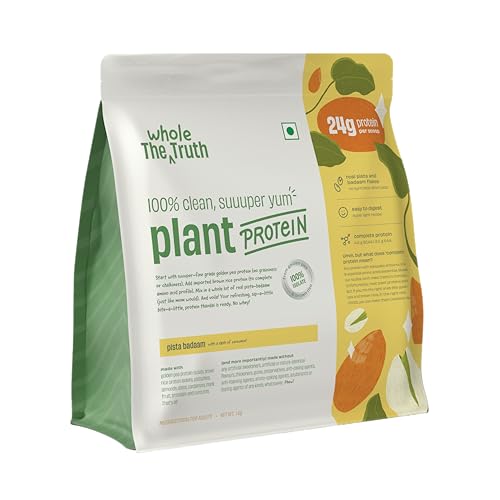 Image of The Whole Truth Plant Protein Isolate 1 KG (2.2 lbs) | Pista Badaam | 24g Protein /Scoop | Real Ingredients | Clean Recipe | No Added Flavours | Pea & Rice Isolate | Easy to Digest