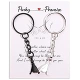 Pinky Promise Keychain for Couples Valentine Gifts for Boyfriend & Girlfriend - Matching Couples Key Chain for Husband & Wife (BS)