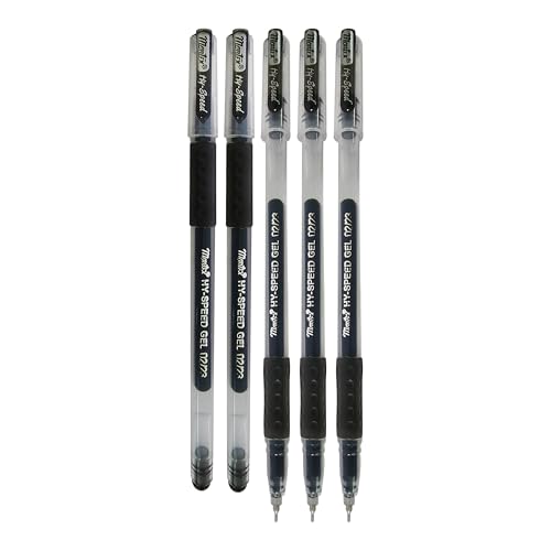 MHY Gel Pens, Black, 0.7mm Fine Point, Pack of 5, Smooth Writing, Waterproof Ink for School Office and Versatile Use, iVAIDEX Black Ball Pen