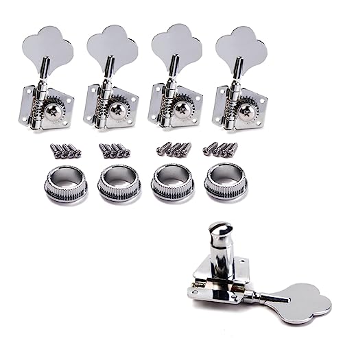 ifundom Bass Tuning Pegs 4r Tuner Heads Vintage Open Style for Electric Bass Tuners Essential Guitar Parts