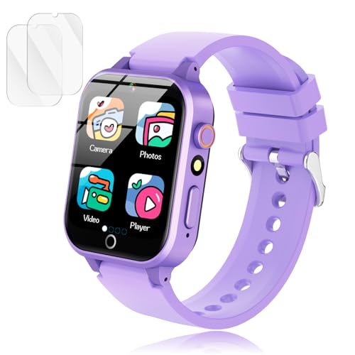 Luyiilo Smart Watch for Kids with 26 Puzzle Games, Touch Screen, HD Camera, Alarm Clock, Kids Toys Suitable for Boys and Girls Ages 4-12 (Purple)