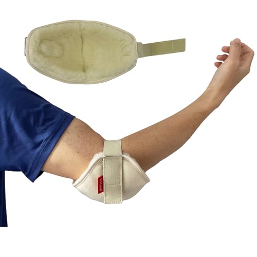 Vogana1 Piece 100％ Wool Elbow Protectors Adjustable Pillow for Pressure Sores Ulcers Surgery Recovery for Elderly Bedridden Cushion Beige