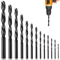 13 Stück Metallbohrer (1.5–6.5 mm), M35 HSS Cobalt Bohrer Set mit Spiraldesign für Edelstahl, Hartmetall, Gusseisen, Kunststoff und Holz, Bohrer mit geradem Schaft für präzises Bohren