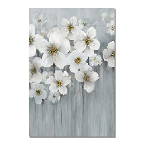 Toile fleurs de cerisier blanc abstrait 70x100cm pour habiller un grand mur vide
