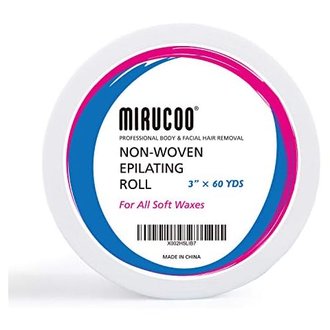 Mirucoo Non-woven Wax Strip Roll for Body and Facial Hair Removal, 3 Inches x 60 Yards Pack Salon Quality Epilating Roll Cover