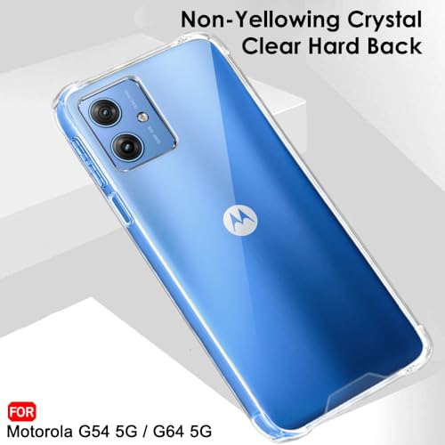 Image of TheGiftKart Crystal Clear Back Cover Case for Motorola Moto G54 5G / G64 5G | 360 Degree Protection | Shock Proof Design | Transparent Back Case for Moto G54 5G / G64 5G (PC & TPU, Transparent Bumper)