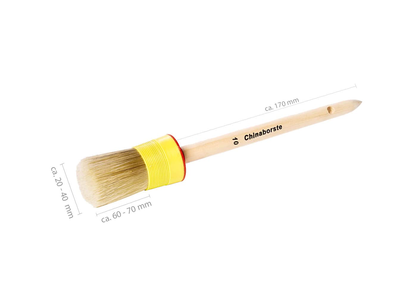 Ringpinsel - 12er Pack - Malerringpinsel - Gr. 8 - Borstfilment-Mischung - gelbe Kunststofffassung - geschliffener Holzstiel