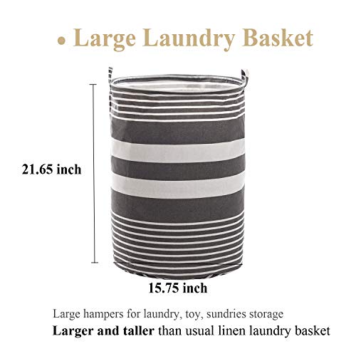 Haundry Collapsible Laundry Basket, 22 Inch Tall Large Round Laundry Hamper For Clothes Storage #TOP1