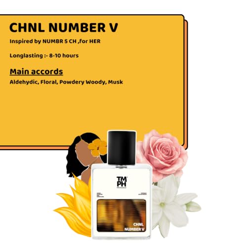 Image of TMPerfumehouse Chnl Number V EDP for Women | Fresh, Floral & Long Lasting Perfume Spray | Woody, Musk & White floral Fragrance | Luxury Gift for Her | TMPH | 50ml