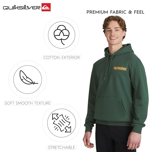 Image of Quiksilver Men's Regular Fit Super Soft Fleece Midweight Pullover Hooded Sweatshirt