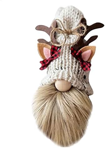 TTSAM Home Decoration Dolls,Gonk Gnome,Fairy Garden Ornaments Outdoor,Gnomes Plush Doll Knitted Rudolph Faceless Doll Pendant Figurines Christmas Home Decorations