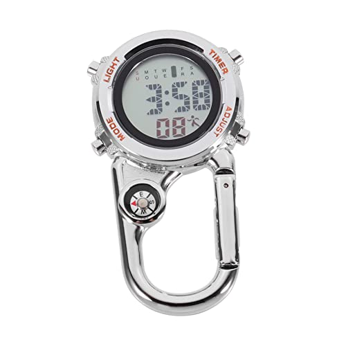 POPETPOP 1 Pieza Mesa De Montañismo De Metal Bolsillo Ver Hombres Ver Mosquetón Inoxidable Escalada Ver Vídeo Simple Reloj De Campamento Mecánico Escabroso Mirar Aleación De Zinc Naranja