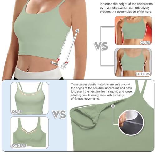 Image of ECOPARTY Wirefree Padded Yoga Sports Bra for Women - Moisture Wicking Quick Dry Workout Crop Tank Camisole