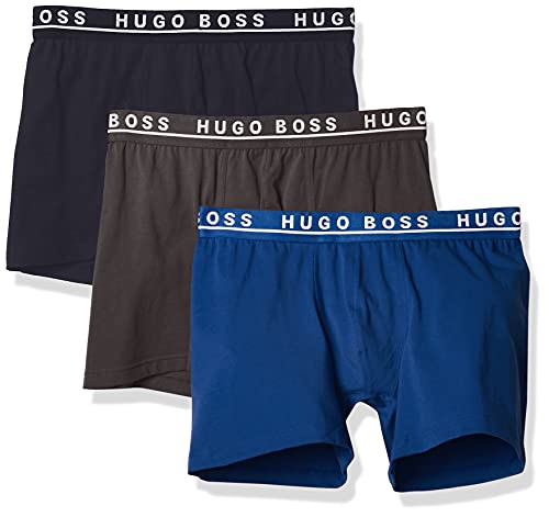 BOSS HUGO BOSS 50325404 Men's 3-Pack Cotton Boxer Brief, True Blue/Sky Captain/Forged Iron, Medium BOSS HUGO BOSS 50325404 Men's 3-Pack Cotton Boxer Brief, True Blue/Sky Captain/Forged Iron, Medium