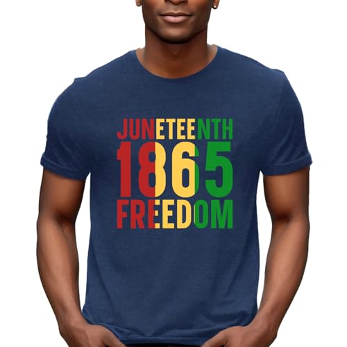 Cutesong Juneteenth Shirts Men Juneteenth 1865 Freedom T-Shirt African American Black Pride Tee Tops