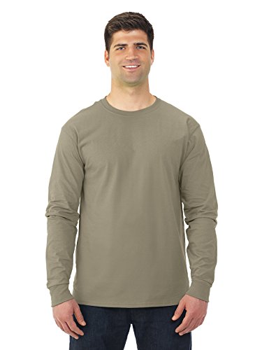 Fruit of the Loom Adult 5 oz. HD Cotton™ Long-Sleeve T-Shirt L KHAKI