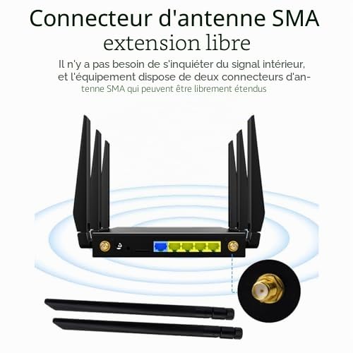 Routeur WiFi 6 Double Bande, 8 Antennes Haute Vitesse 5G CPE, Routeur Gaming pour Asie Centrale, Asie du Sud-Est (1201 Mbit/s)