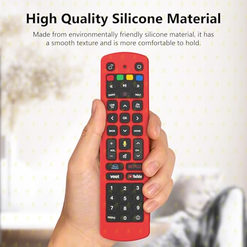 Image of RAYA Silicone Cover Compatible with Jio Tv Set Top Box Remote Protective Case with Lanyard [ Remote NOT Included ] (Red)