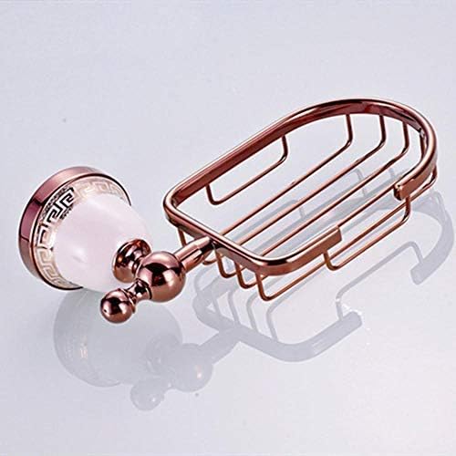 Bathroom Soap Holder Rose Soap Dish Ceramic Soap Net Bathroom Wall-Mounted Soap Basket Soap Dish Holder for Bathroom Shower Soap