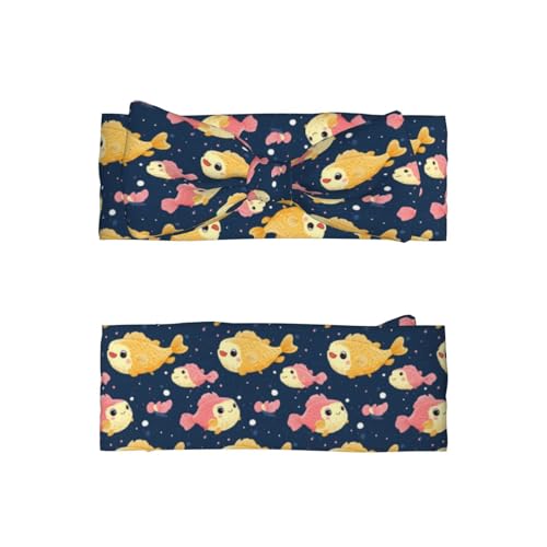 Cartoon Fish Cute Print Baby Girl Bows Headbands Baby Girls Newborn Headbands Infant Toddlers 0-6 Months2