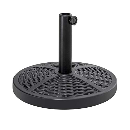 Image of NUU GARDEN Round Patio Umbrella Base, Weighted Umbrella Base with Hand-turn Knob, for Garden, Backyard, Poolside