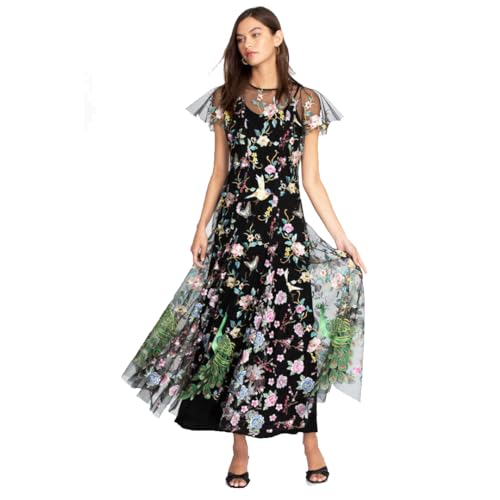 Johnny Was Peacock Mesh Dress - B31822-7 (Multi, Large)3