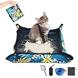 BNOSDM Travel Litter Box for Cats Portable Litter Boxes Kit Foldable Litterbox with Scoop Bowl Waterproof & Non-Stick for Car, Hotels, Outings, Temporary Stays