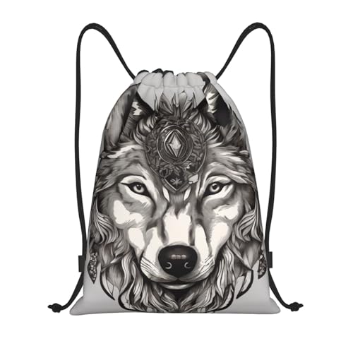wolf motifs accessories03 print Drawstring Bag Sack Gym Bag Ditty Bag for Gym Traveling, Hiking, Yoga, Shopping for Adult