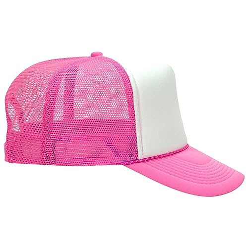 Image of OTTO Polyester Foam Front 5 Panel High Crown Mesh Back Trucker Hats in 97, Bulk, Wholesale