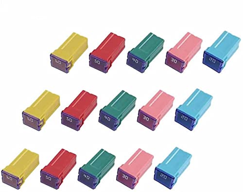 15 pc Automotive Tall/Standard Profile JCASE Box Shaped Fuse Kit for Ford, Chevy/GM, Nissan, and Toyota Pickup Trucks, Cars and SUVs